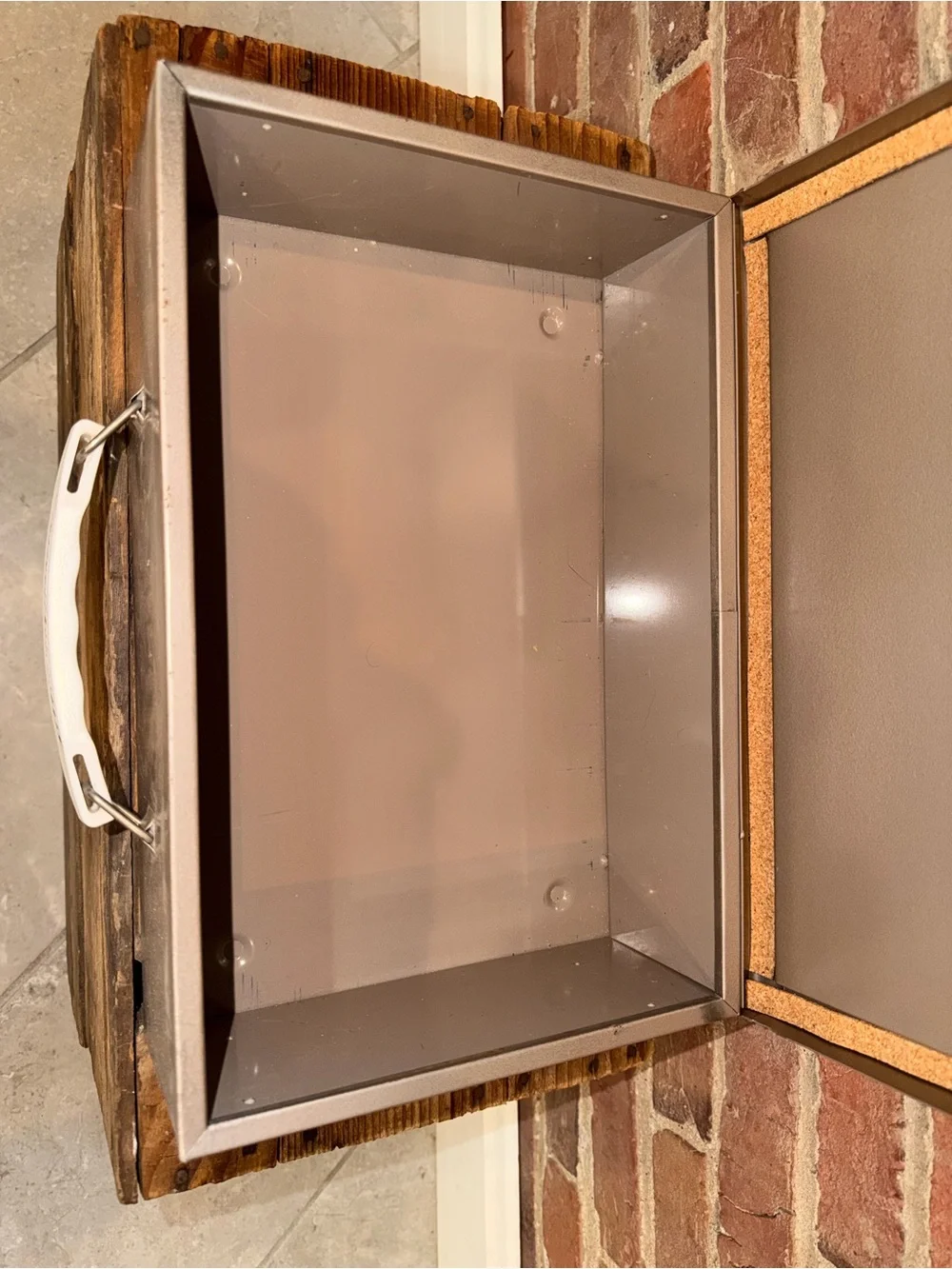 Metal Cash Box with White Handle